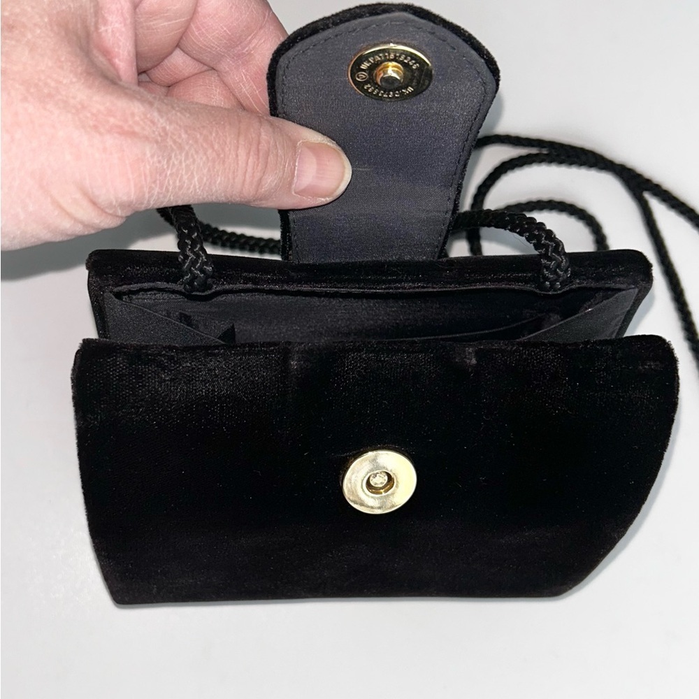 Mini Black Velvet Women's Shoulder Bag - Picture 4 of 5